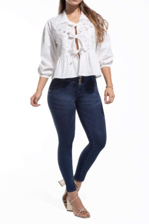 CAMISA MARFIL CON BORDADOS Y LENTEJUELAS – 50494
