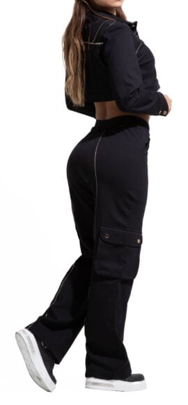 SET CHALECO LEVANTA COLA AZUL NEGRO BOTA ANCHA  – 64418