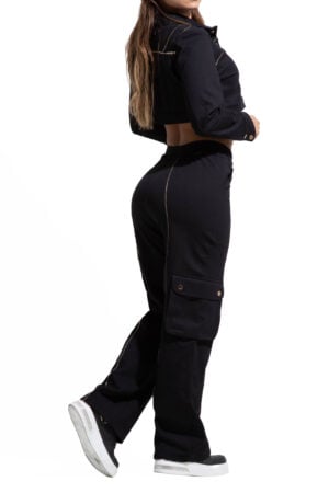 SET CHALECO LEVANTA COLA AZUL NEGRO BOTA ANCHA  – 64418