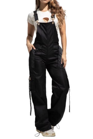 ENTERIZO LEVANTA COLA NEGRO CON BOLSILLOS CARGO BOTA ANCHA-64440