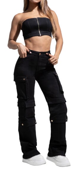 SET CHALECO LEVANTA COLA NEGRO BOTA ANCHA – 64443