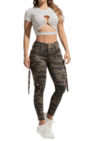 JEANS LEVANTA COLA CAMUFLADO VERDE – 80819